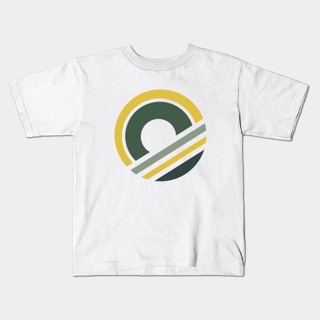 Geometric green yellow abstract Kids T-Shirt by carolsalazar